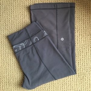 Grey wide legged Lululemon capris