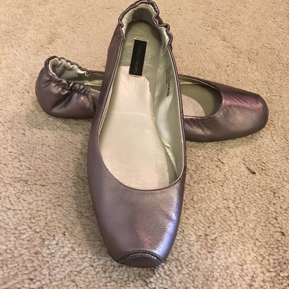 Pewter ballet flats