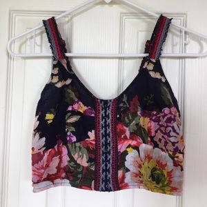 Free People Floral Crop Bustier size Small