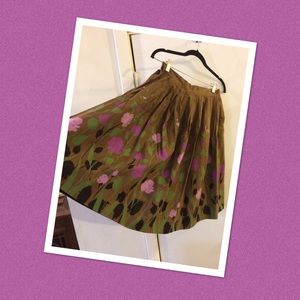 Vintage purple floral circle skirt Small/Size 6