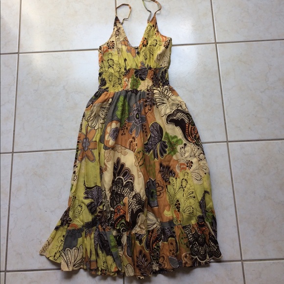 Dresses & Skirts - Yellow and Brown size M boho sundress