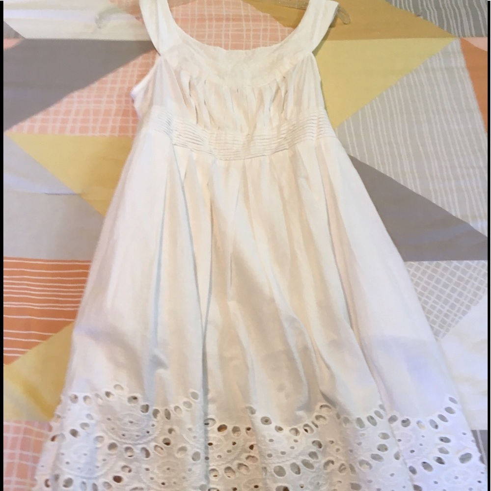 White knee length dress