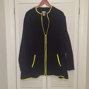 BNWOT CATHERINE'S BLK YELLOW ZIP UP SZ 3X