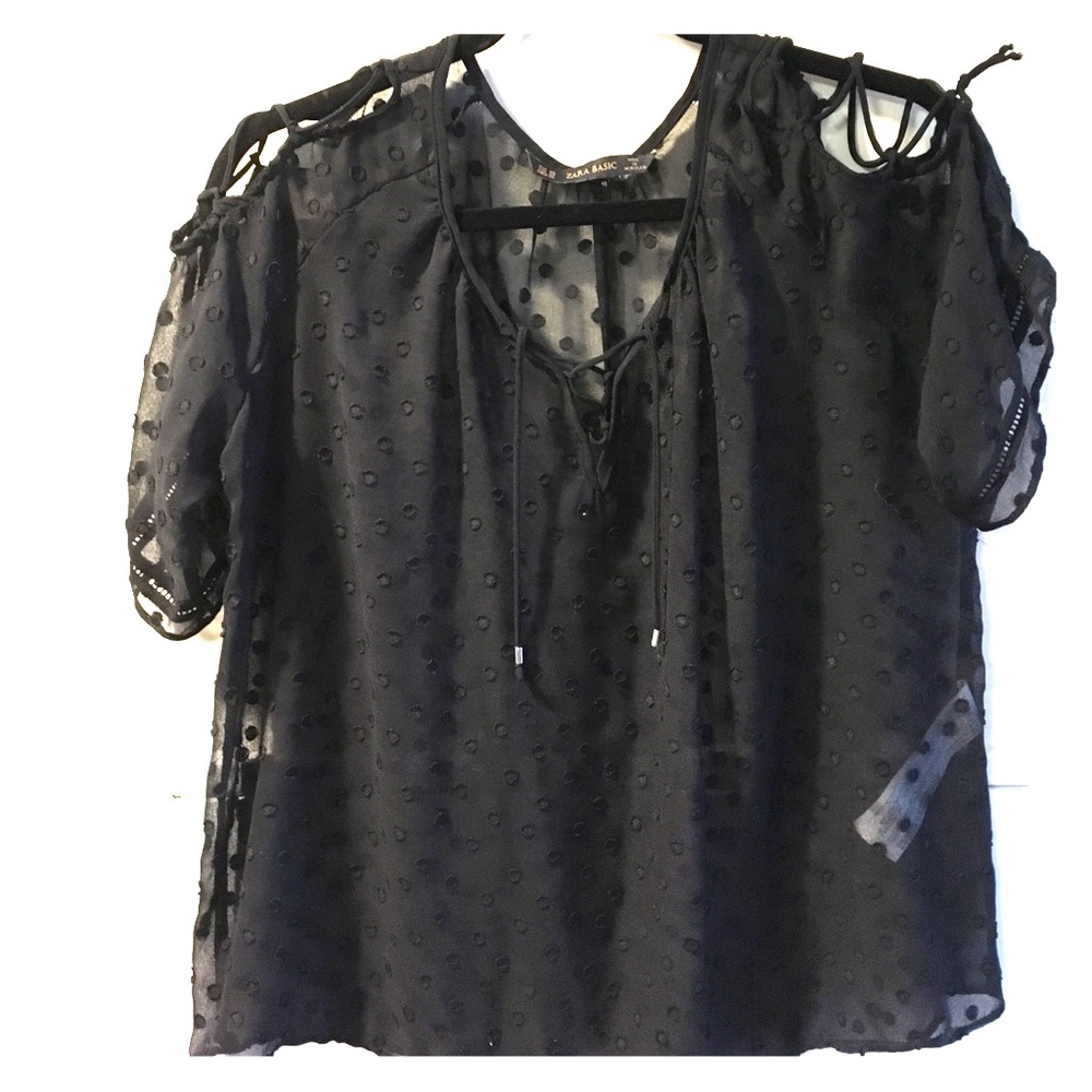 CLEARANCE! - ZARA - XS - sheer black blouse