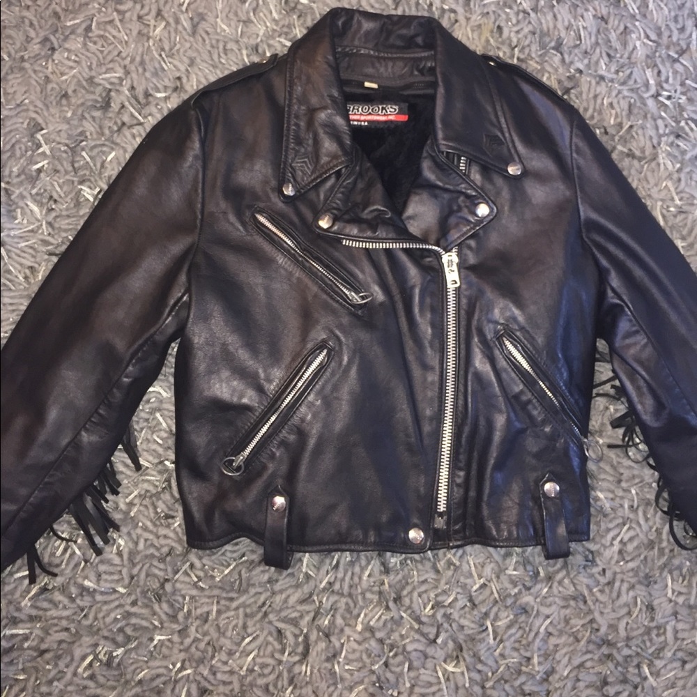 CLASSIC Brooks Leather Biker Jacket SZ 38