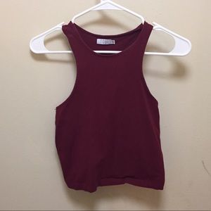Tobi red racerback crop top