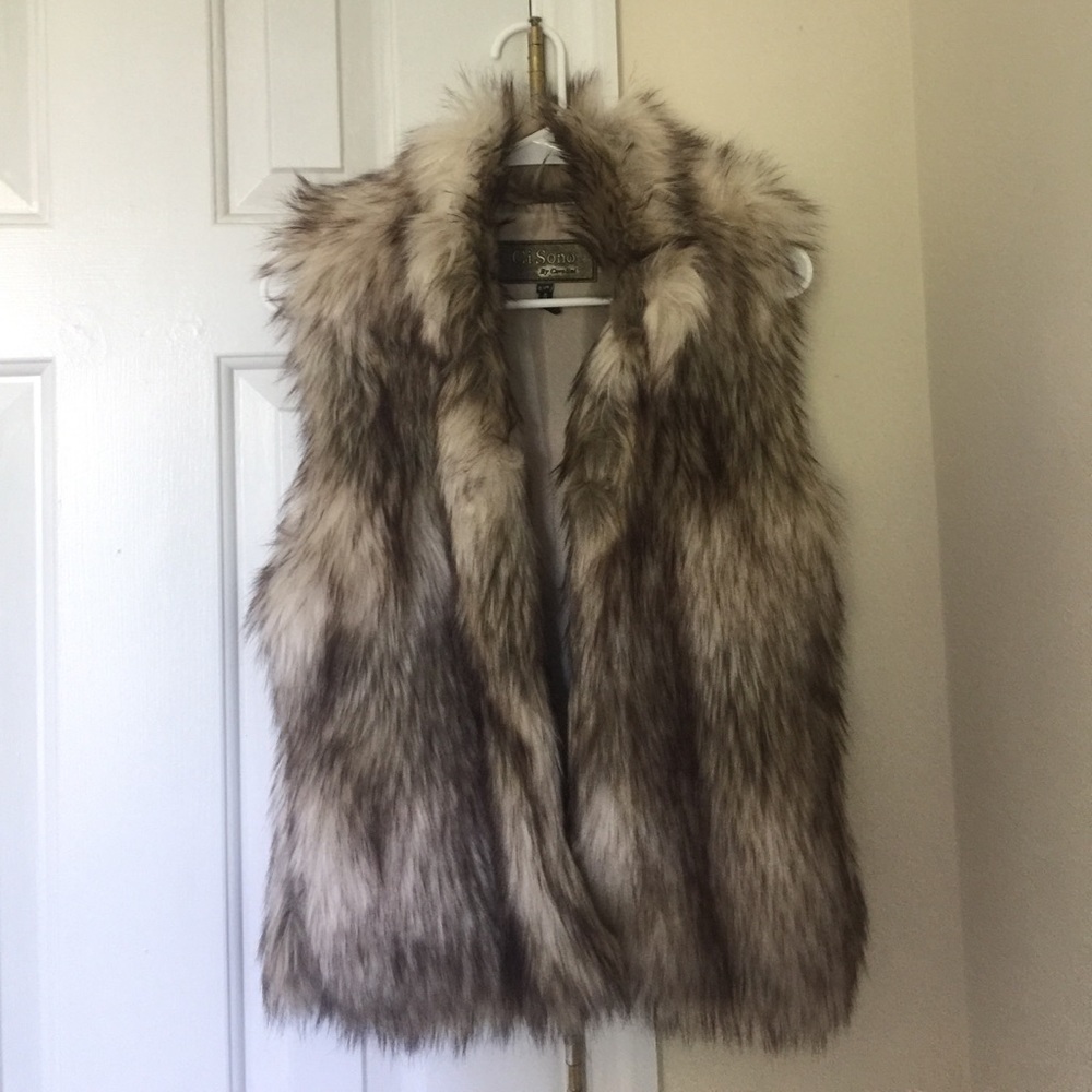 CiSono Faux Fur Vest Size Small