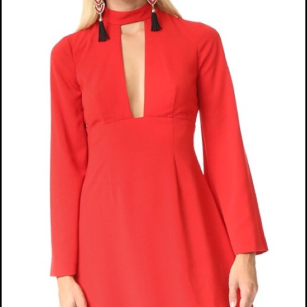 Jill by Jill Stuart Red Choker neck dress