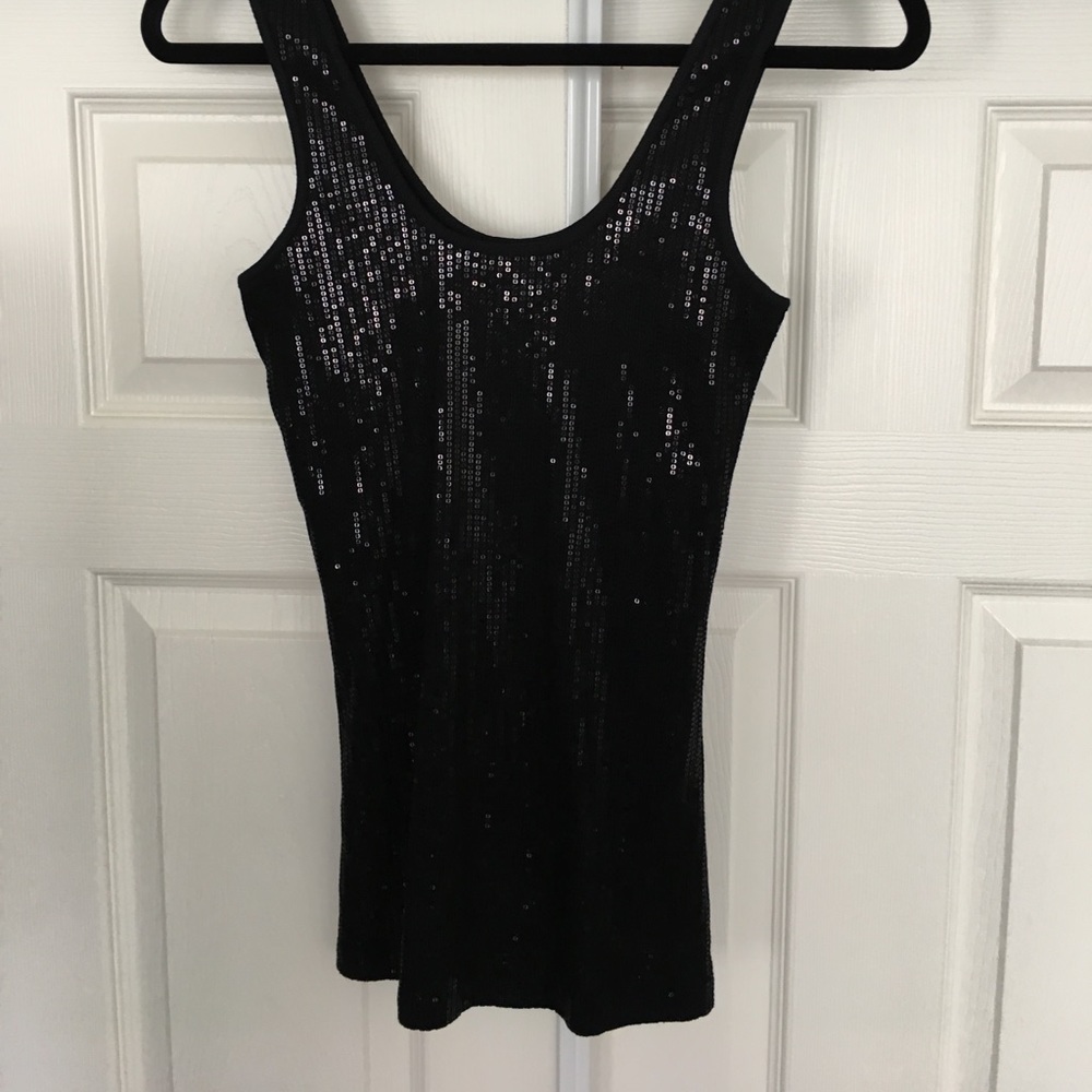 NWOT Express black sequin tank top