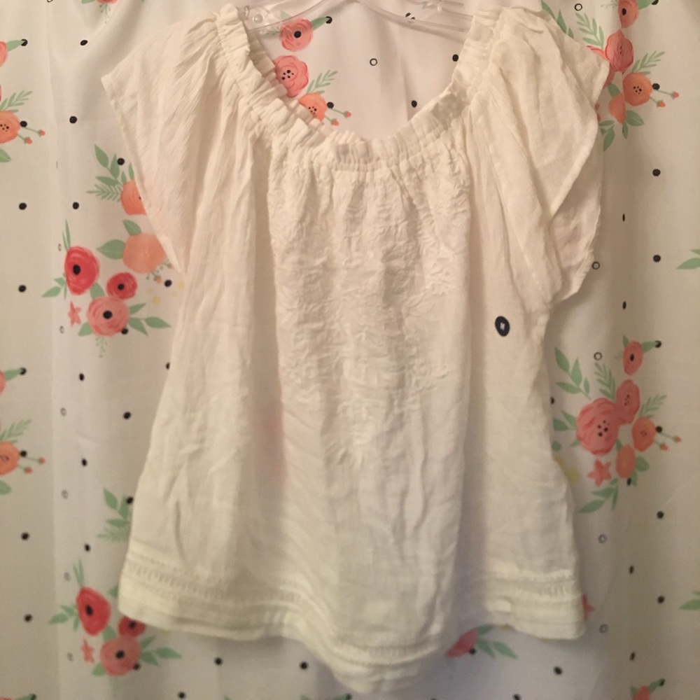 White lace off the shoulder top
