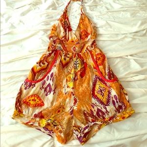 Colorful halter romper