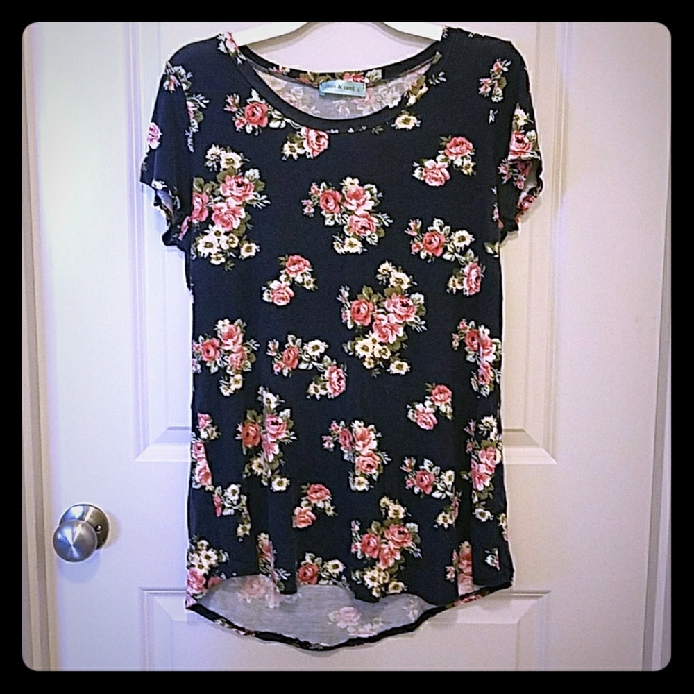 Navy Blue Floral tunic