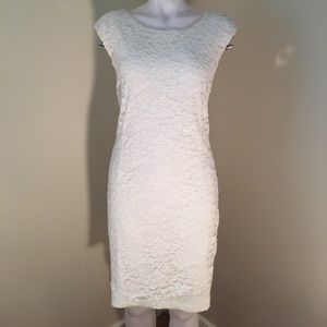 NWT Sz XL cream dress with lace floral print
