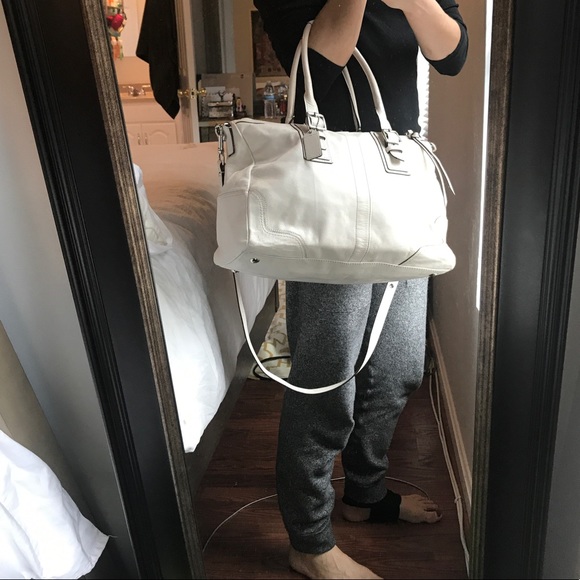 COACH - White/cream leather bag with satchel strap - Picture 4 of 6