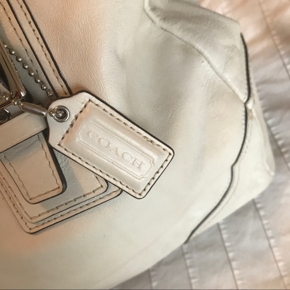 COACH - White/cream leather bag with satchel strap - Picture 5 of 6