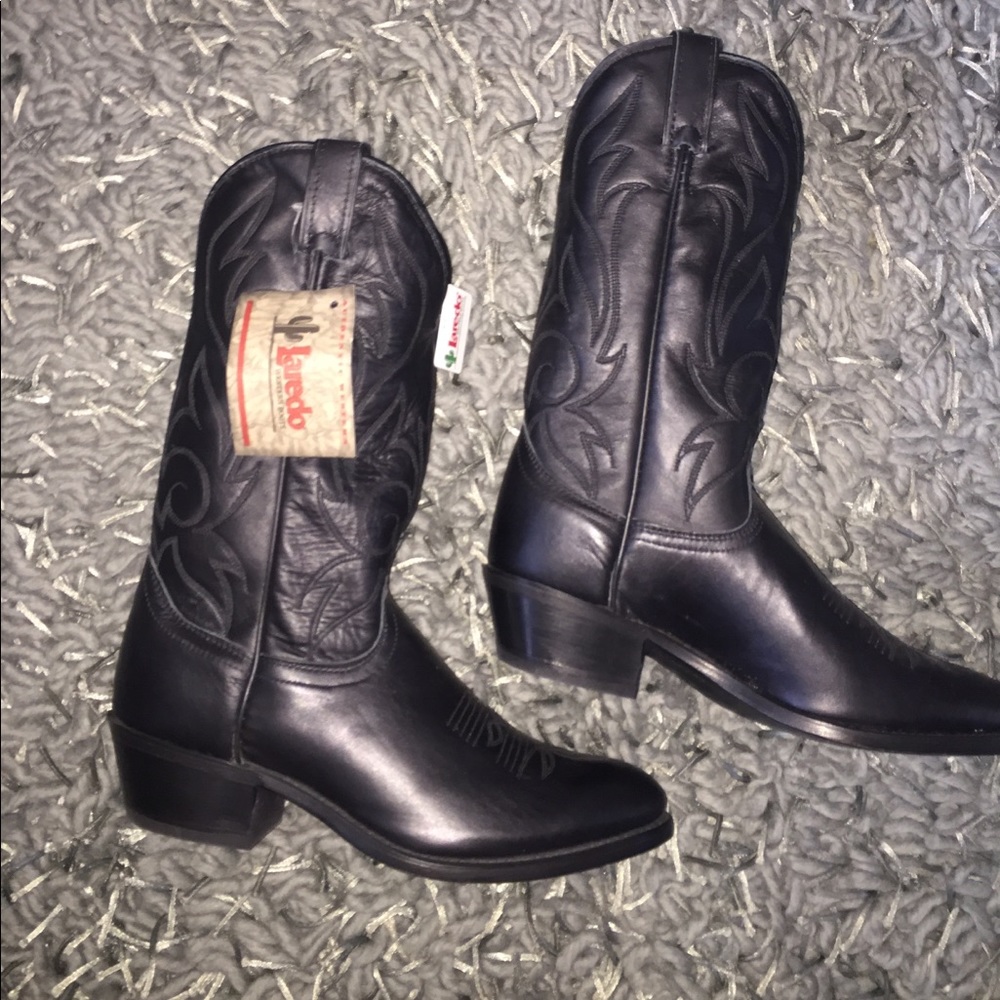Laredo Cowgirl Chic Black Boots SZ 7.5