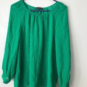 J.Crew chenille dot sheer blouse/tunic size 12