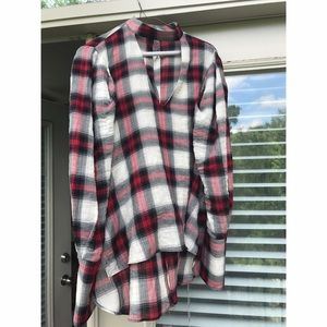 Zara Choker Flannel Top Size S