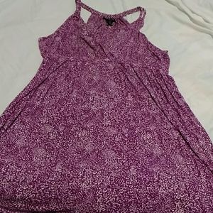 Purple and white spotted summer dress