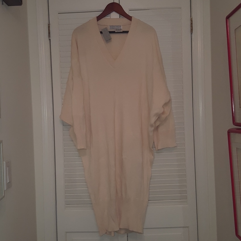 BNWT JOSEPH TRICOT LONG WHITE COTTON SWEATER