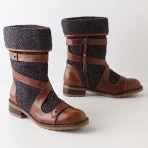 Anthropologie leather & wool boots