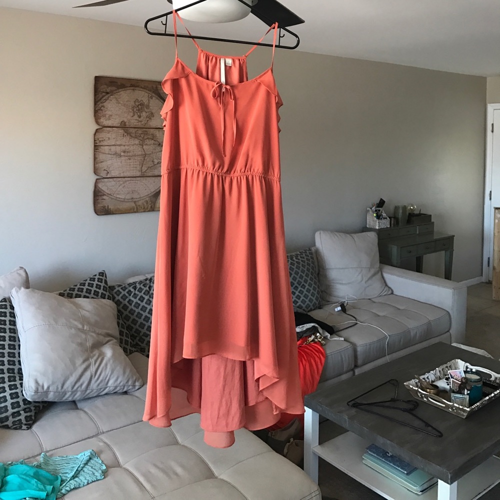 Orange Lauren Conrad high low  dress