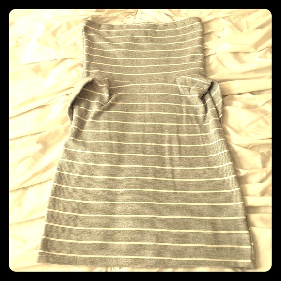 Gray and white strapless dress - Picture 1 of 2