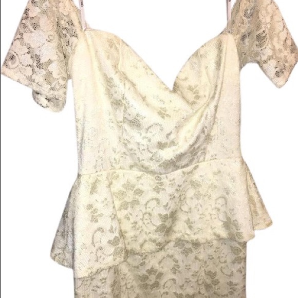 Lace Peplum Dress - Picture 1 of 3