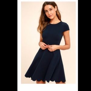 Navy Blue Skater Dress
