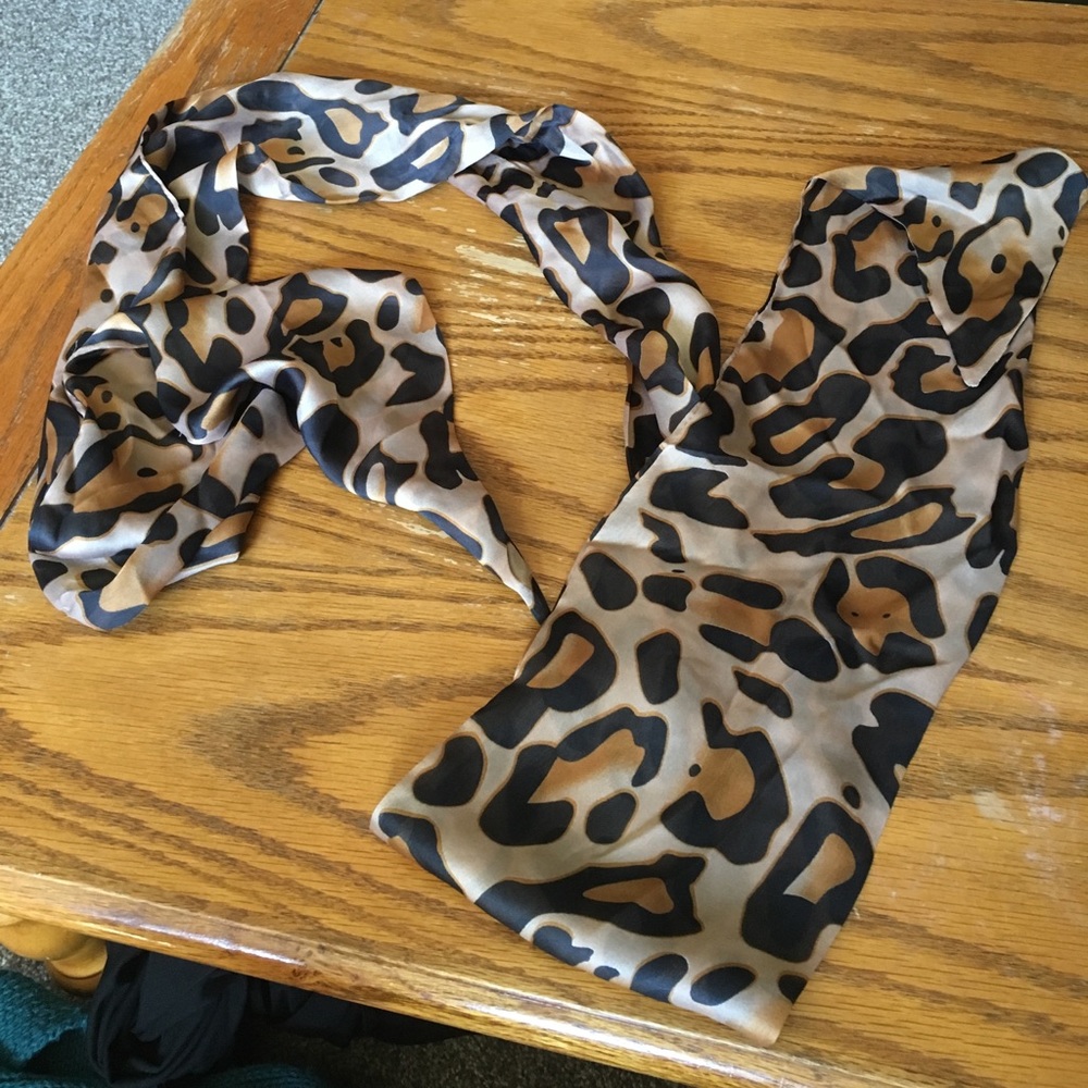 Lane Bryant Silk cheetah print scarf