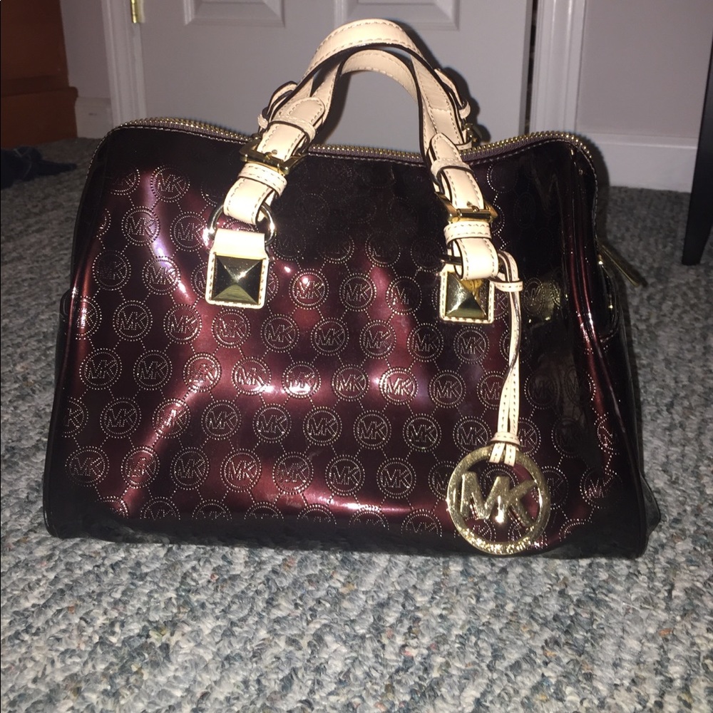 Brown patent leather Michael Kors bag