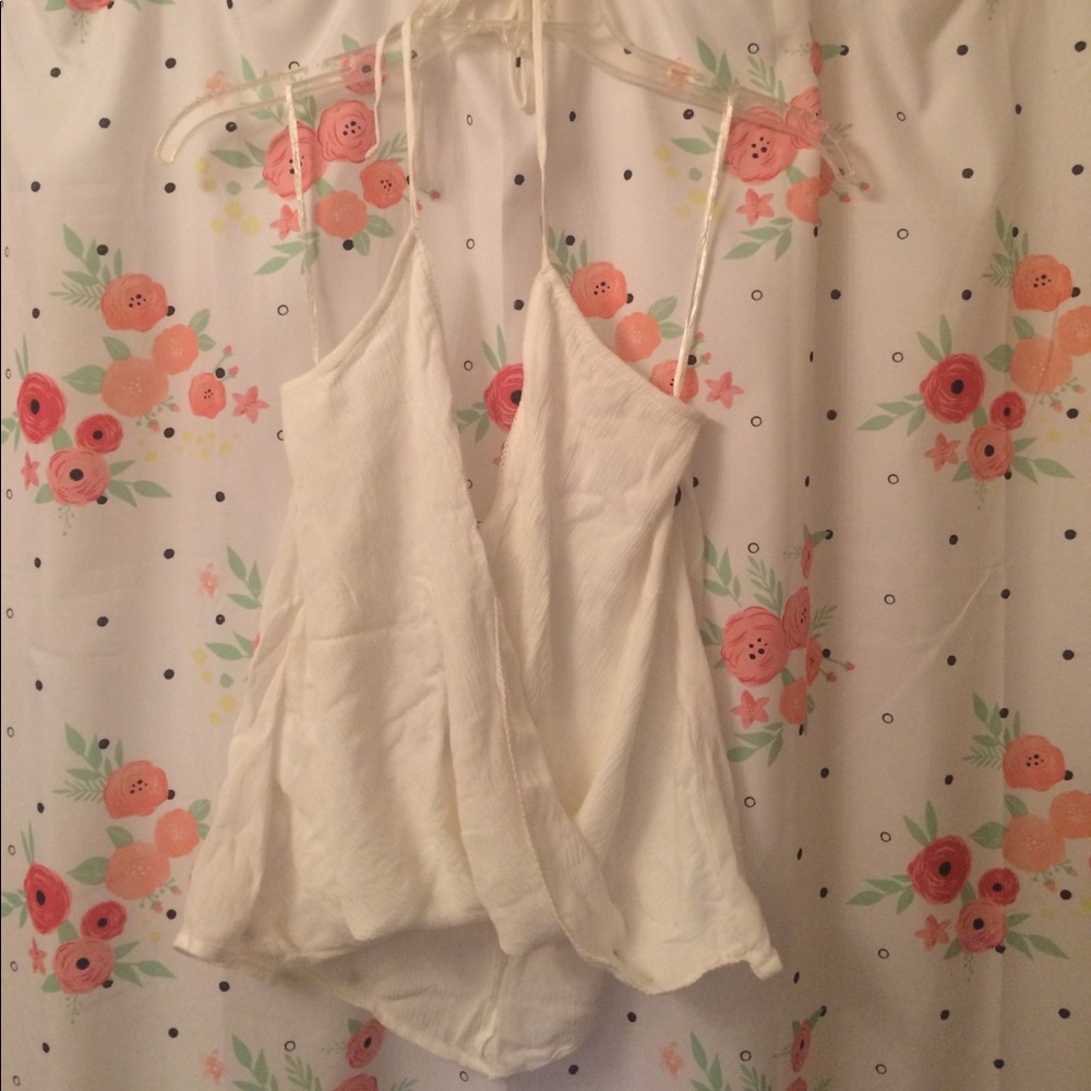 Abercrombie cream drape front halter