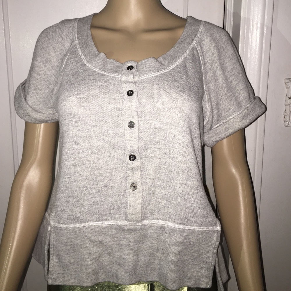 cute casual grey button down tee