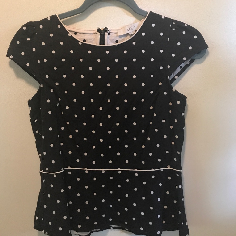 Black and white polka for peplum top