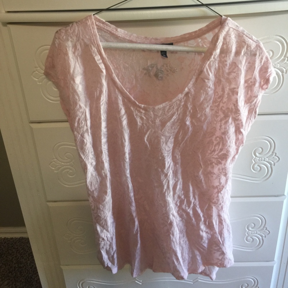 Express Lace Burnout Top