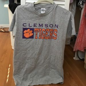 Gray Clemson University tigers men/women's tshirt