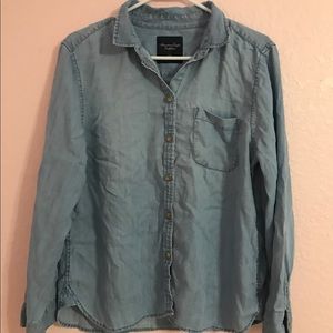 blue button up long sleeve