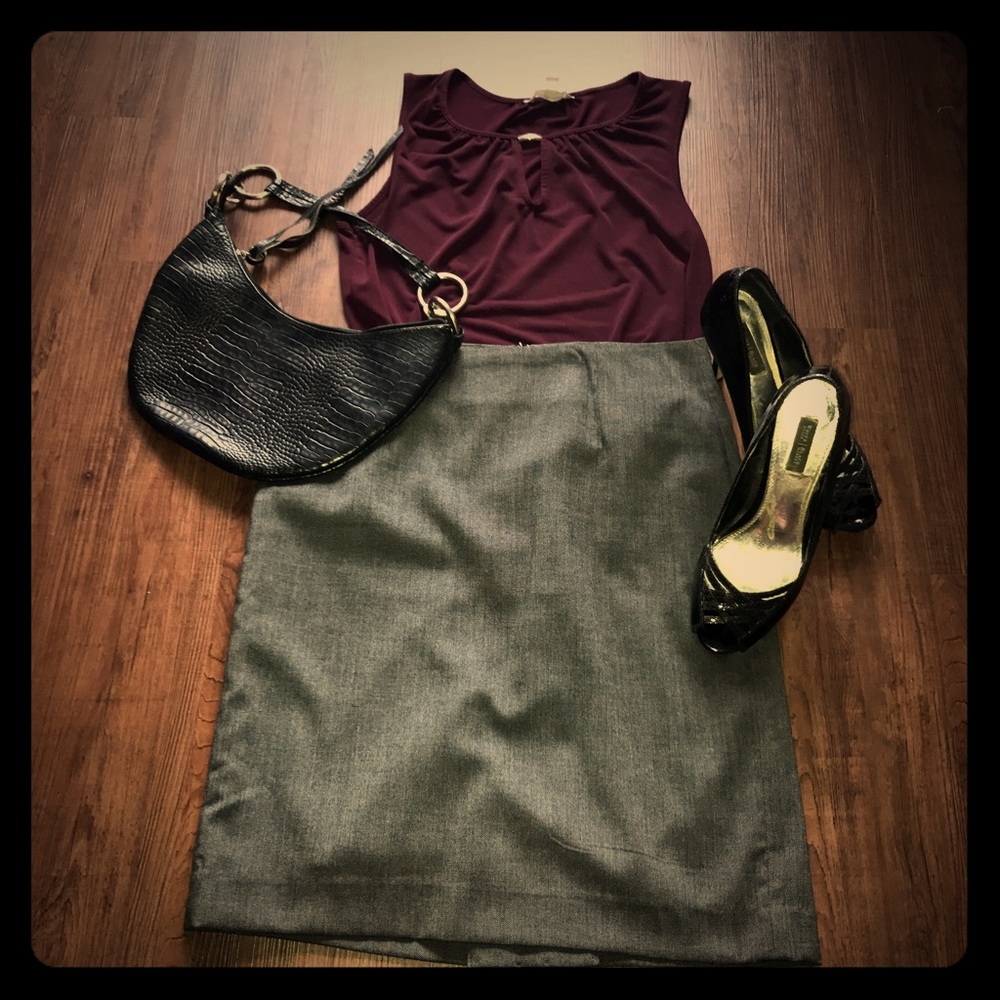 Banana Republic Gray Pencil Skirt