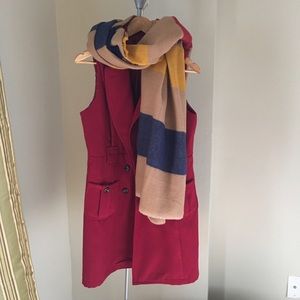 ZARA Wide striped scarf