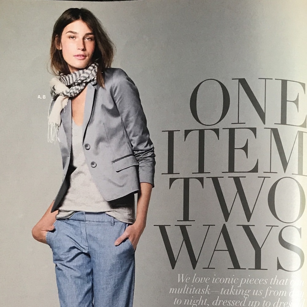 J. Crew Soiree Cotton Sateen Blazer in Slate