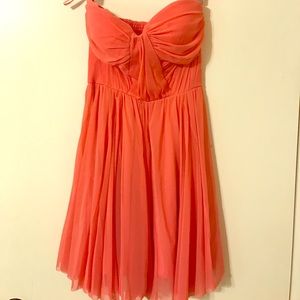 ASOS petite salmon strapless dress