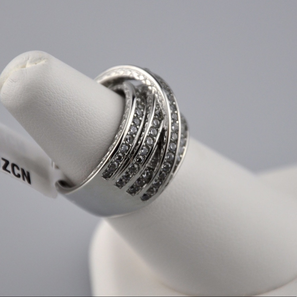 AAA Cubic Zirconia Stainless Steel Statement Ring - Picture 4 of 7
