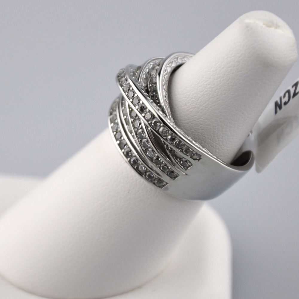 AAA Cubic Zirconia Stainless Steel Statement Ring - Picture 5 of 7