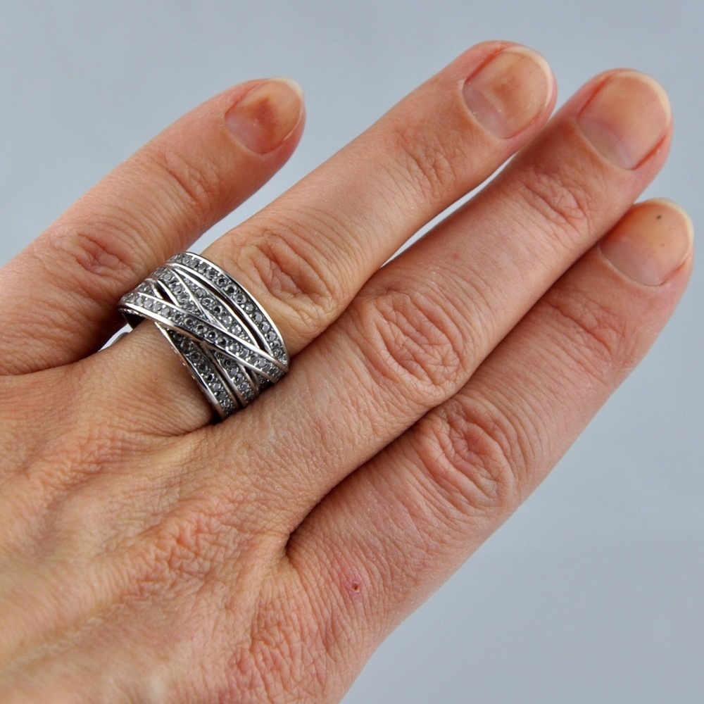 AAA Cubic Zirconia Stainless Steel Statement Ring - Picture 6 of 7