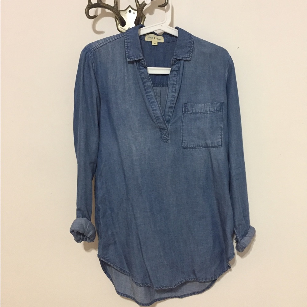 Cloth and stone chambray blouse from Anthropologie