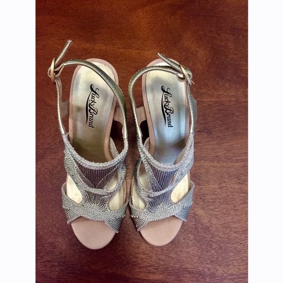 EUC Lucky Brand Nude Wedges - Picture 2 of 3