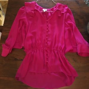 Silk Fuchsia Blouse by Parker - Size M