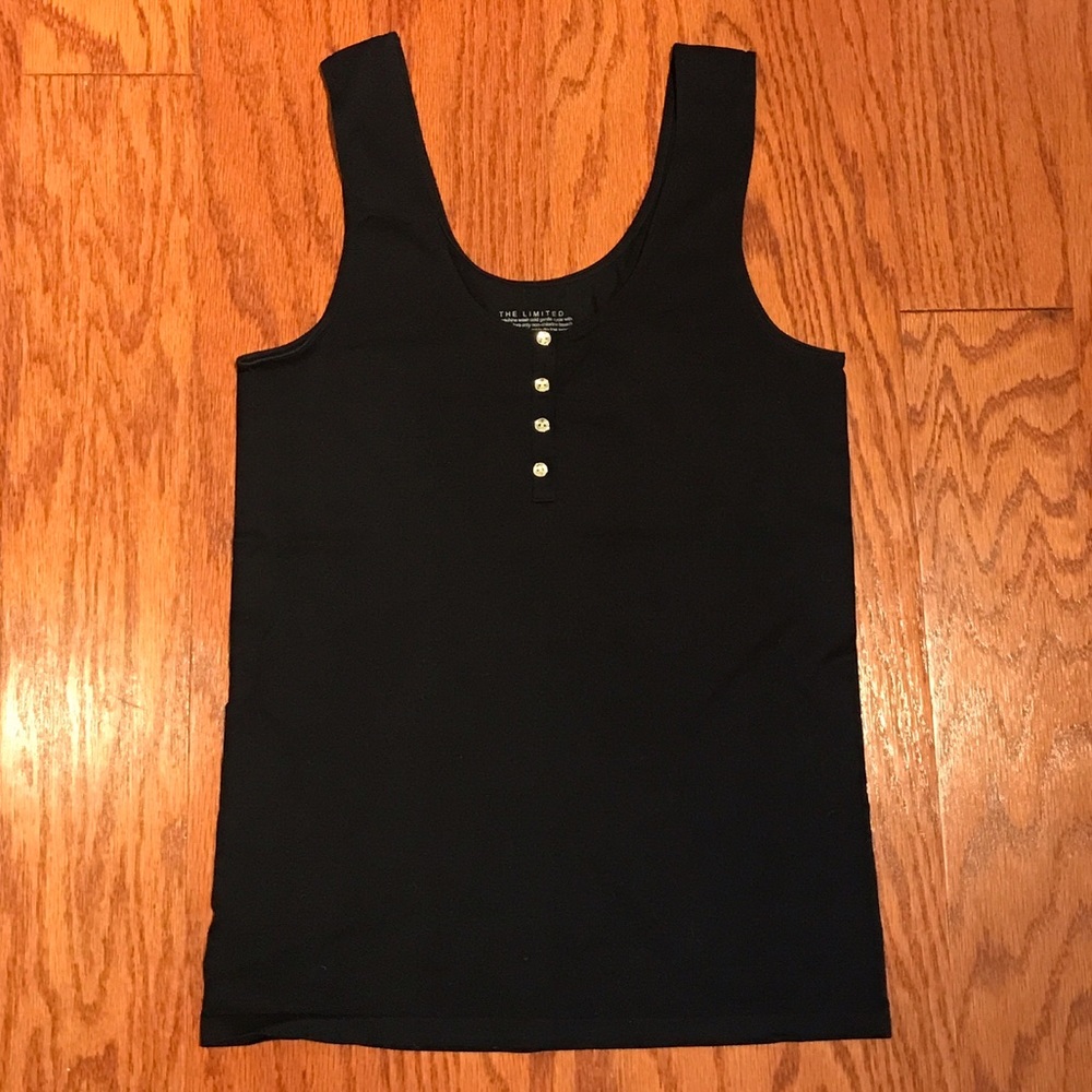 Limited Black Tank w Faux Gold buttons