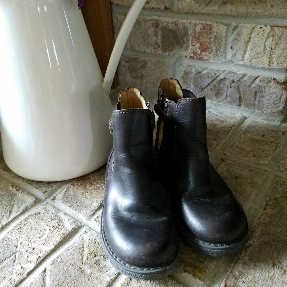 Real leather booties