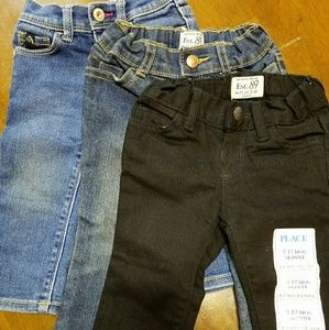 3 pair of Girls 9 - 12 month Denim Jeans